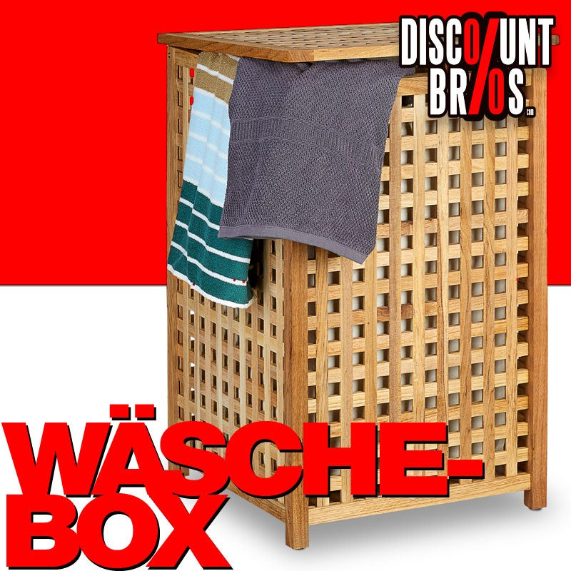 Wäschetruhe Wäschebox WÄSCHEKORB Wäschesammler Walnuss