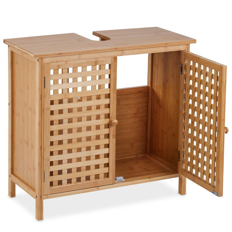 Waschbeckenunterschrank UNTERSCHRANK Waschbeckenschrank aus Bambus