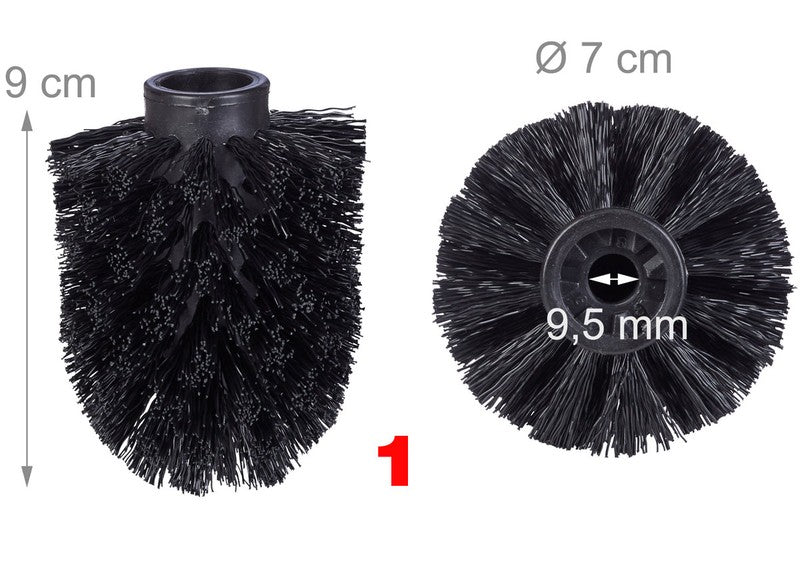5er- oder 9er-Set WC BÜRSTENKOPF Toilettenbürsten-Ersatz-Set WC-BÜRSTE SCHWARZ