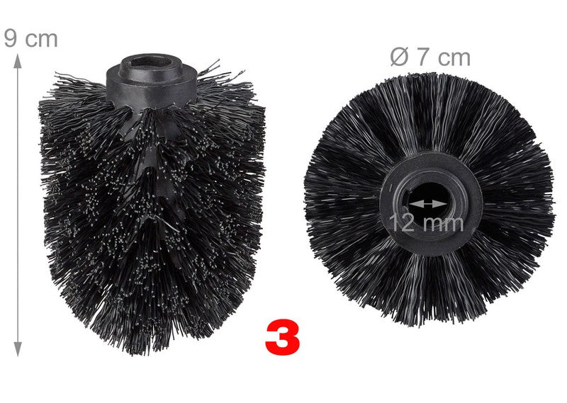 5er- oder 9er-Set WC BÜRSTENKOPF Toilettenbürsten-Ersatz-Set WC-BÜRSTE SCHWARZ