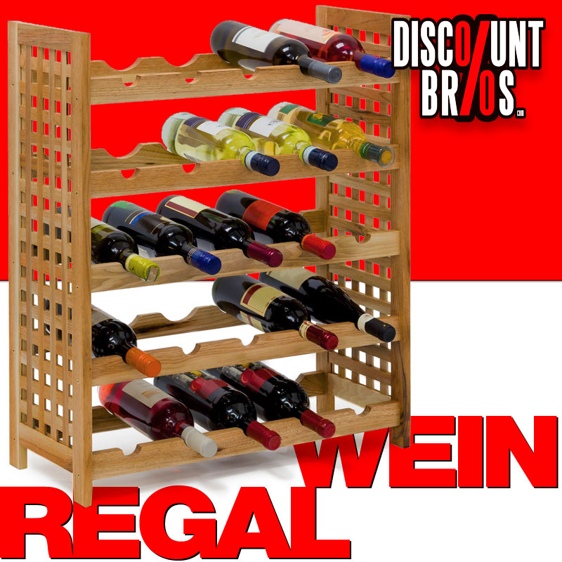 Weinflaschenhalter WEINREGAL für 25 Flaschen aus Walnuss Holz STAPELBAR