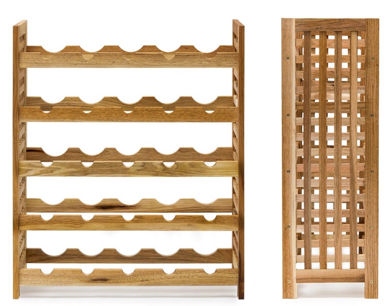 Weinflaschenhalter WEINREGAL für 25 Flaschen aus Walnuss Holz STAPELBAR