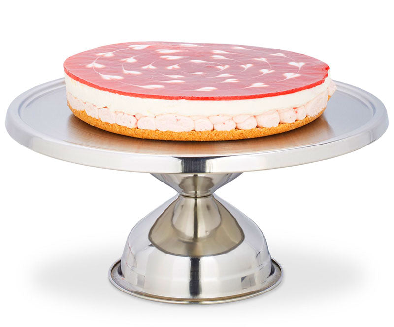 Drehbare Kuchenservierplatte DREHPLATTE Tortenplatte Servierplatte aus Edelstahl Ø32,5cm