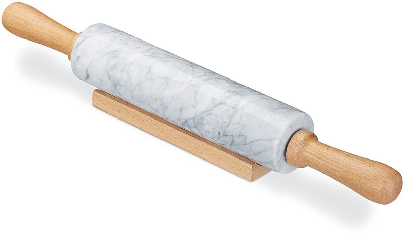 Wallholz TEIGROLLE Nudelholz Marmor Stein WEISS