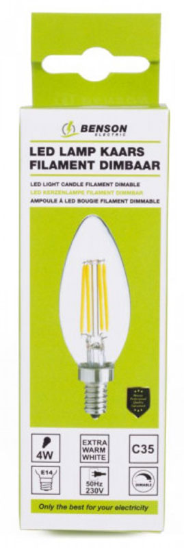 A+ 4W LED Leuchtmittel Licht Kerze Filament LED LAMPE Glühbirne Klassisch C35 e14 WARMWEISS dimmbar