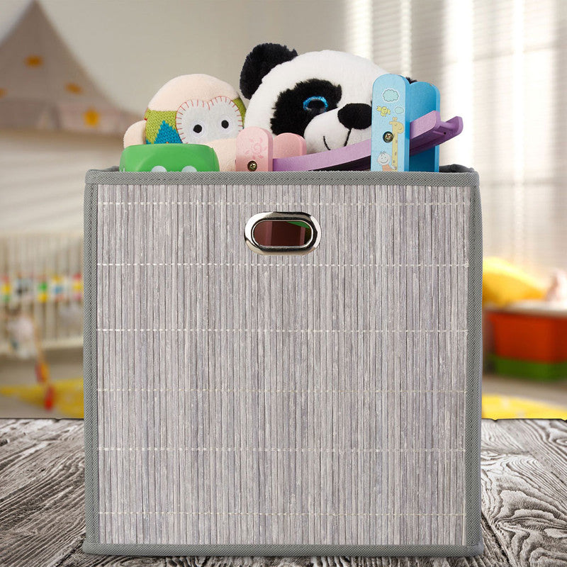 Box Schrankkorb REGALKORB Aufbewahrungskorb aus Bambus NATUR - BRAUN oder WEISS