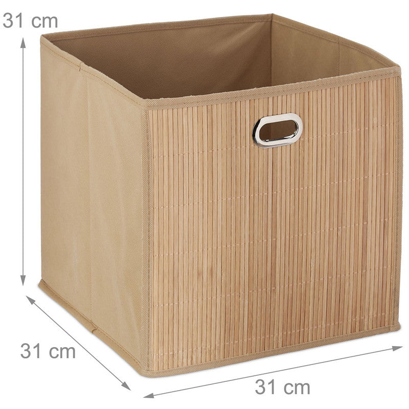 Box Schrankkorb REGALKORB Aufbewahrungskorb aus Bambus NATUR - BRAUN oder WEISS