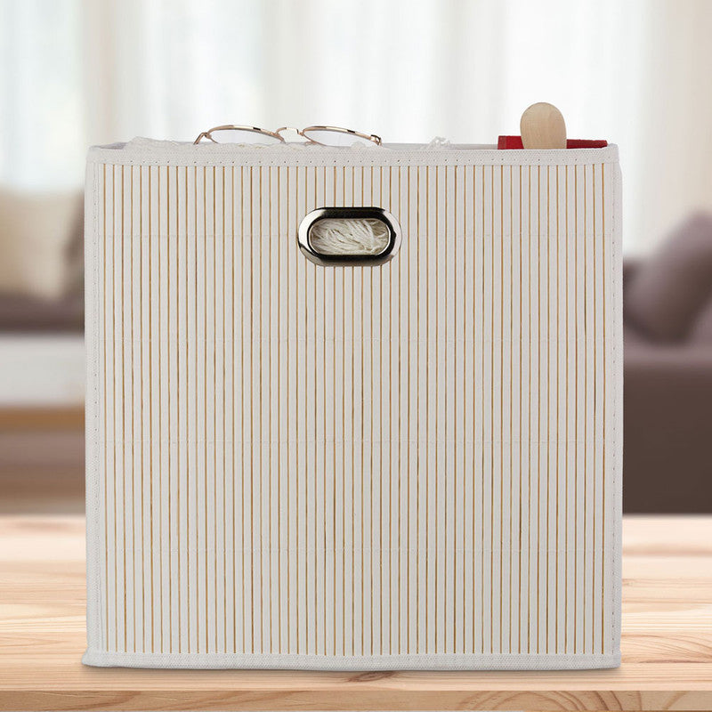 Box Schrankkorb REGALKORB Aufbewahrungskorb aus Bambus NATUR - BRAUN oder WEISS