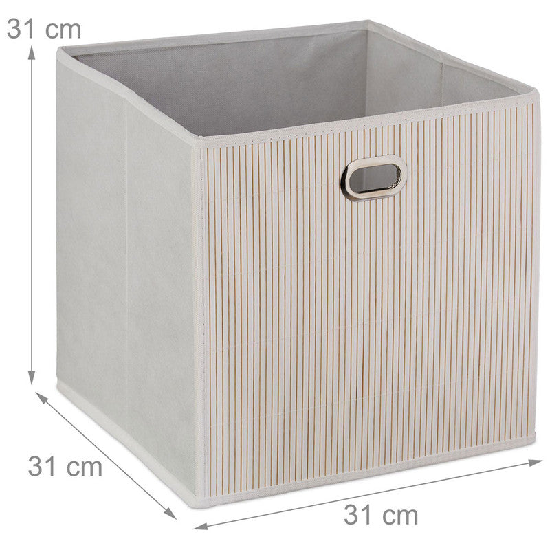 Box Schrankkorb REGALKORB Aufbewahrungskorb aus Bambus NATUR - BRAUN oder WEISS