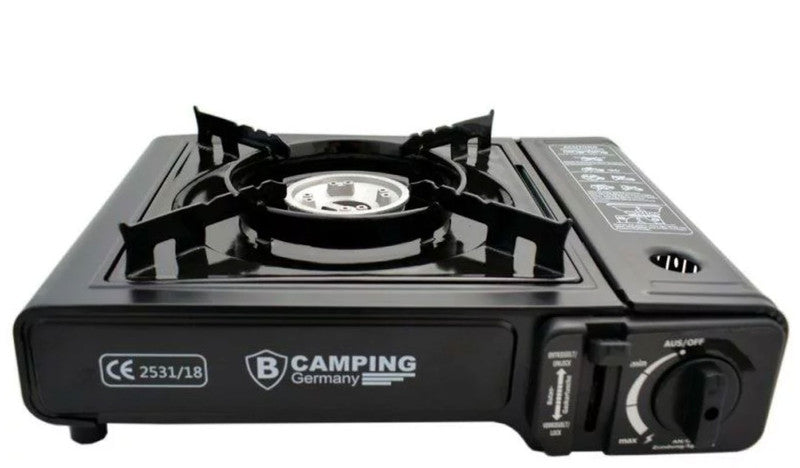 B-CAMPING Campingkocher Butan GASKOCHER im Tragekoffer SCHWARZ