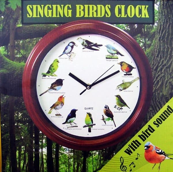 UHR singende Wanduhr mit Vogelstimmen Ø32cm