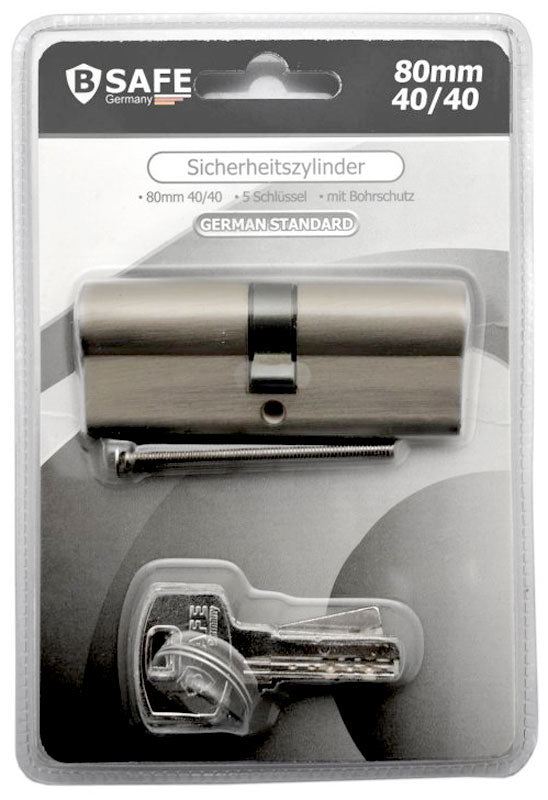 Euro-Profilzylinder Schliesszylinder SCHLOSS Doppelzylinder mit 5 Schlüsseln 80mm 40/40mm