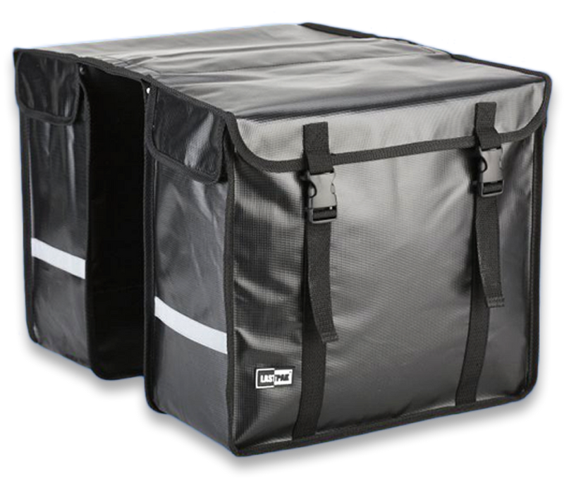 LASTPACK BISONYL Velo- Fahrrad- DOPPEL- GEPÄCKTASCHEN Fahrradtasche für Gepäckträger 46l SILBER
