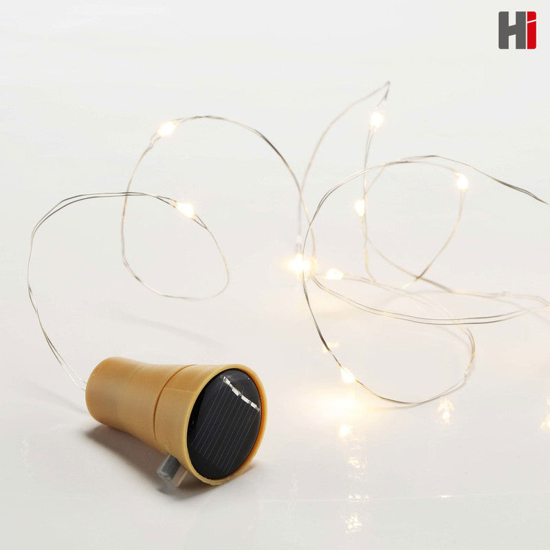 4er Set LED- FLASCHENKORKEN Flaschenlichter mit Solar + 10er Mikro LED Lichterkette warmweiss