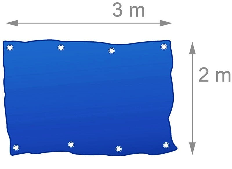 60g/m² Gewebeplane ABDECKPLANE Blache Plane mit Ösen 3×2m BLAU