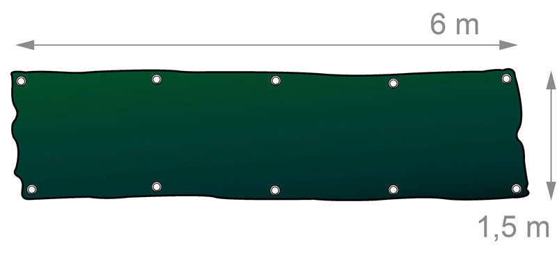 90g/m² Gewebeplane ABDECKPLANE Blache Plane mit Ösen alle 100cm dunkelgrün 6×1,5m