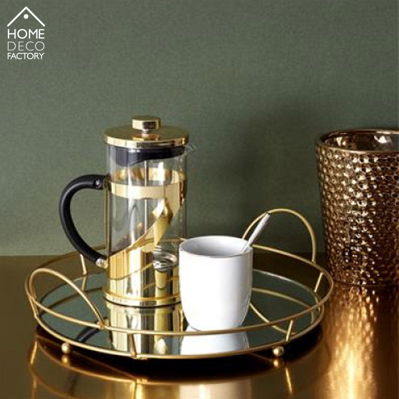 Weisse TASSE mit goldenem Rand Tee-Becher – Espressotasse aus Porzellan 18cl