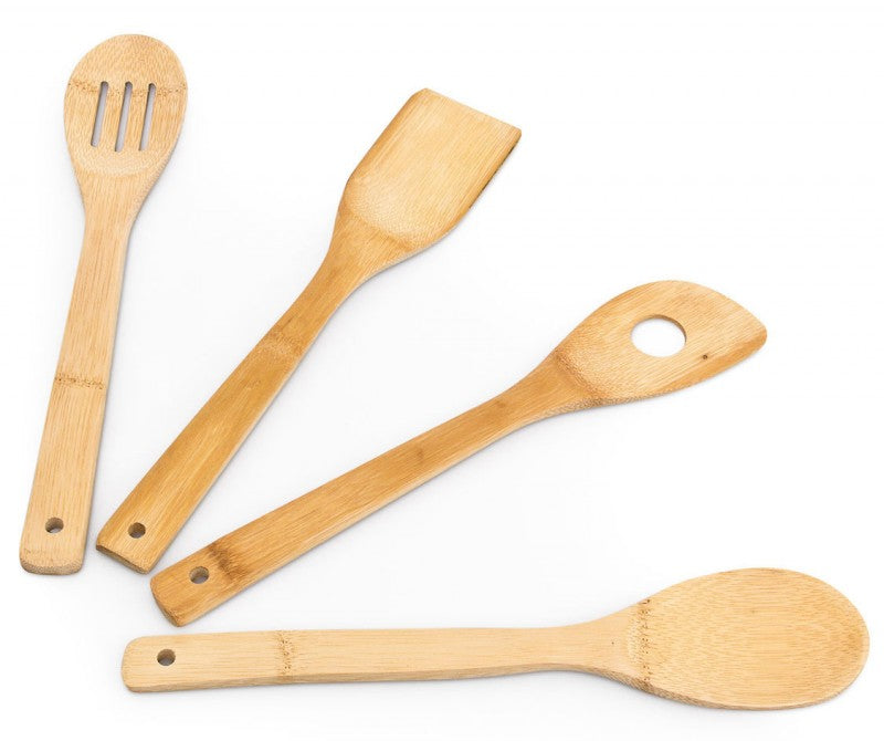 Küchenhelfer KOCHLÖFFEL mit Halter aus Bambus Holz 5er Set