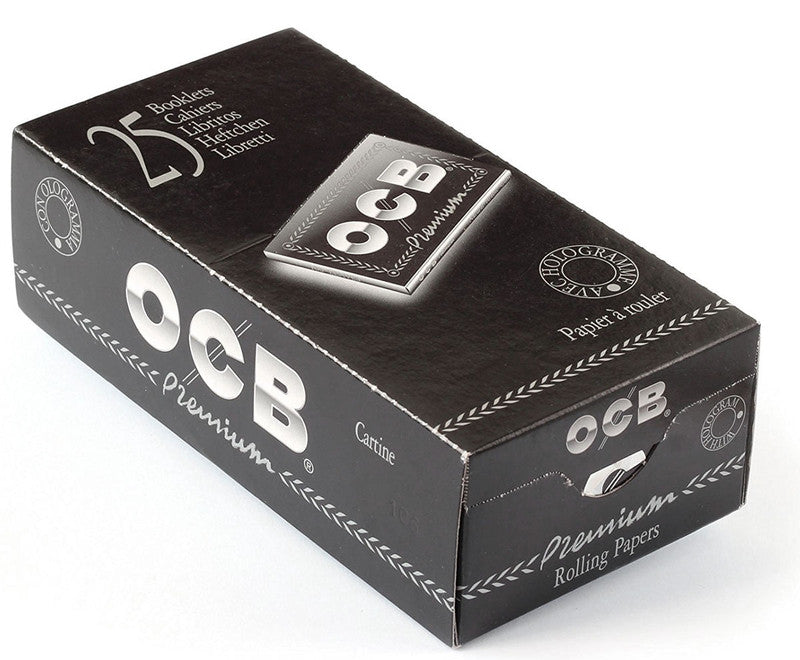 10 × OCB PREMIUM Double Window Papers Black Schwarz Zigarettenpapier 100 Blatt 69×36mm