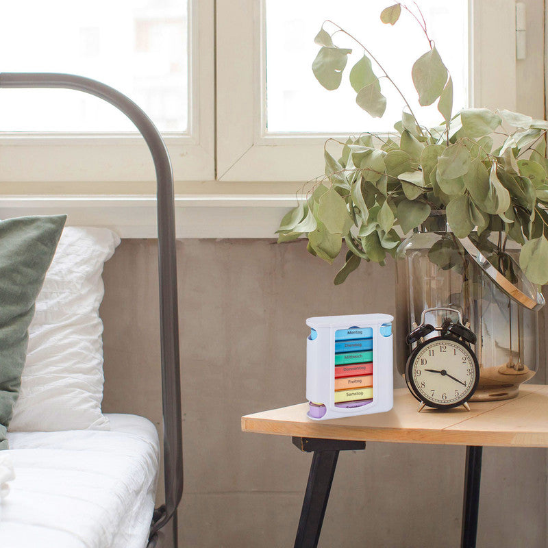 Tablettenbox PILLENBOX Pillendose 7 Tage 4 Fächer – Medikamentenorganizer für eine Woche