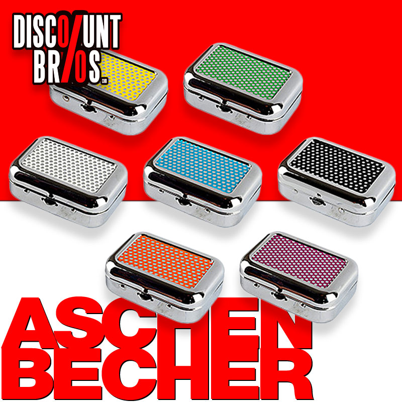 Feldaschenbecher MINI TASCHEN ASCHENBECHER Metall Rechteckig GEPUNKTET