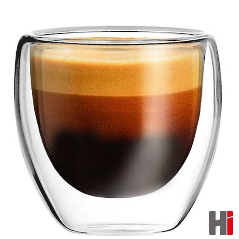2er-Set Espresso Gläser THERMO-TRINKGLAS Trinkgläser Glas doppelwandig aus Borosilikatglas 2×80ml