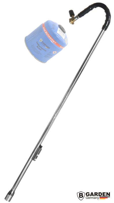 B-GARDEN Gasbrenner UNKRAUTBRENNER Lanze mit Piezozündung für 500g Butangas-Kartuschen mit Schraubventil