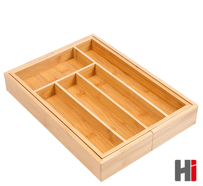 Vario BESTECKKASTEN Schubladeneinsatz aus Bambus Holz 35,5×25,5-39,5cm
