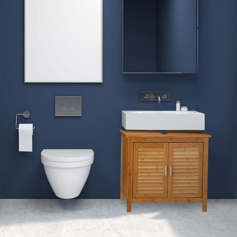 Waschbeckenunterschrank Waschbeckenschrank aus Bambusholz LAMELL