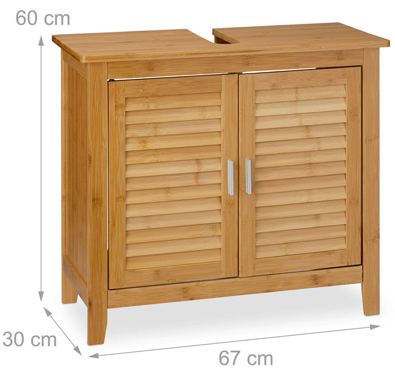 Waschbeckenunterschrank Waschbeckenschrank aus Bambusholz LAMELL