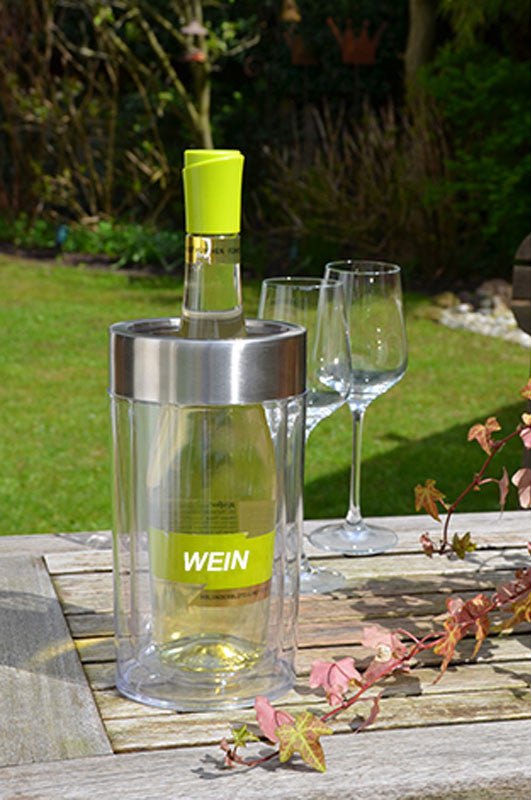 Flaschenkühler WEINKÜHLER transparent doppelwandig 23cm