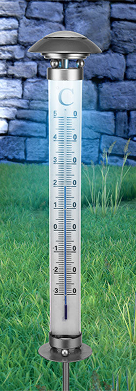 XL Garten THERMOMETER mit Solarleuchte