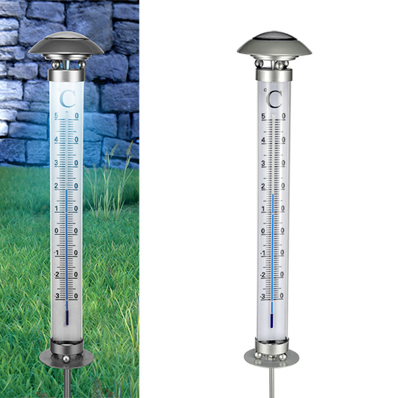 XL Garten THERMOMETER mit Solarleuchte