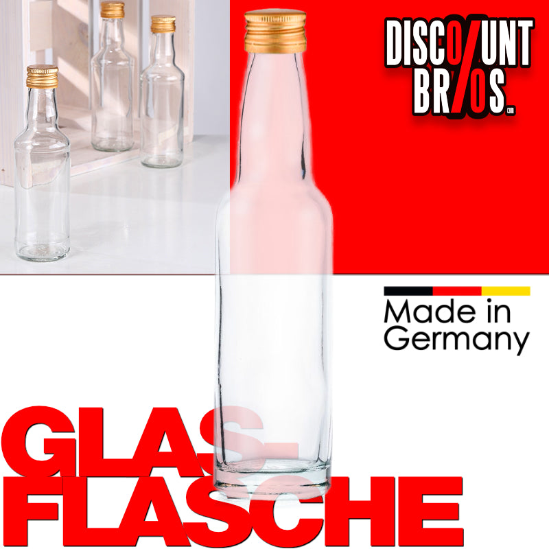100ml GLASFLASCHE mit DECKEL Flasche mit Schraubverschluss PP22 DE