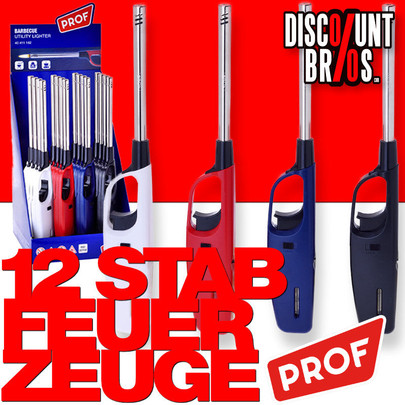 12er DISPLAY PROF Feuerzeug XL STABFEUERZEUG 275mm