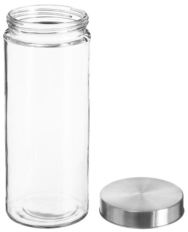 2 Liter VORRATSGLAS mit DECKEL Vorratsbehälter Aufbewahrungsglas transparentes Glas + Edelstahl