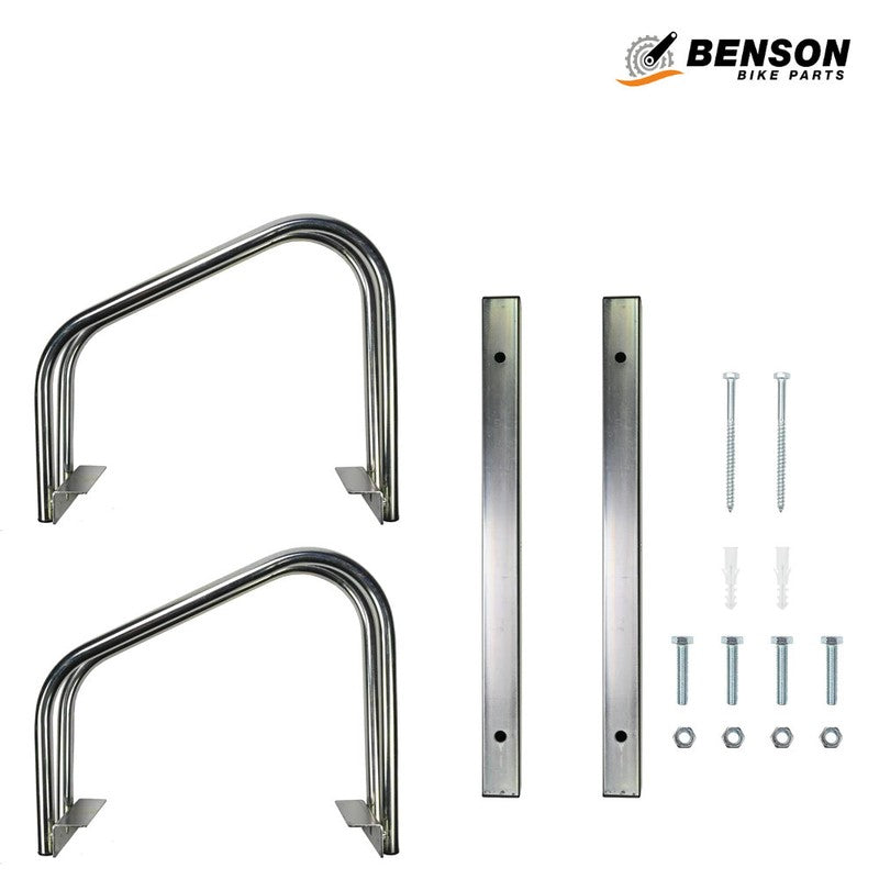 2-er VELOSTÄNDER galvanisch verzinkt Fahrradständer bis 6 cm Reifenbreite von BENSON BIKE