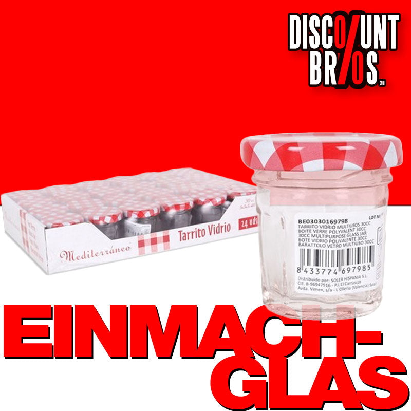 30ml EINMACHGLÄSER Einmachglas Konfitürenglas GLAS ACHTECK