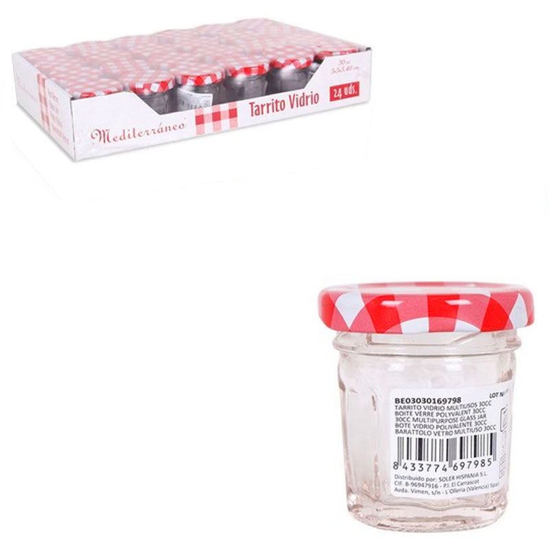 30ml EINMACHGLÄSER Einmachglas Konfitürenglas GLAS ACHTECK