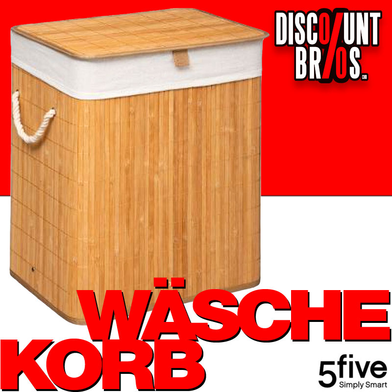 Wäschebox WÄSCHEKORB Wäschesammler Bambus ECKIG BEIGE