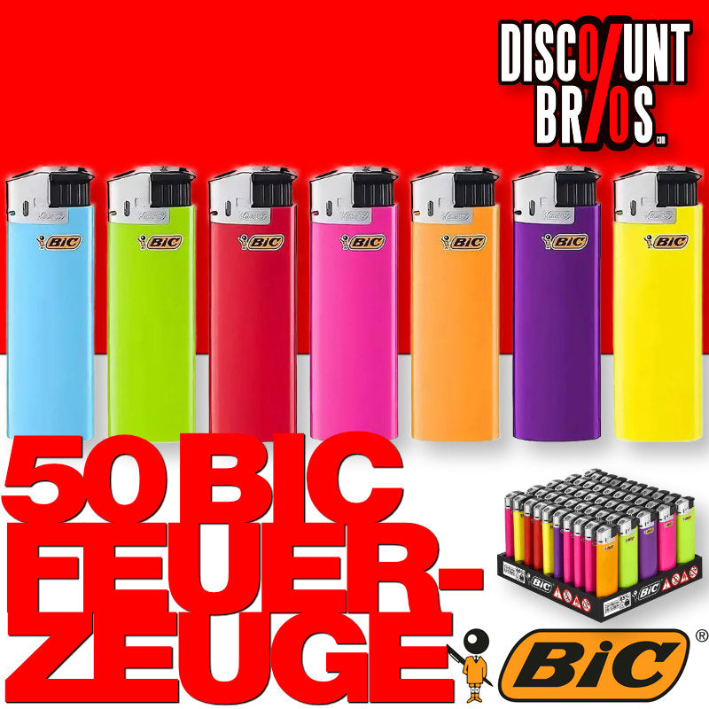 50er-Tray Elektronisches BIC® MAXI FEUERZEUG Piezo mit Kindersicherung bis 1800 Zündungen