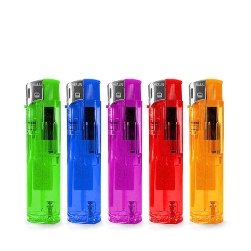 50 Stk. Elektronik FEUERZEUGE YOX Color Mix transparent nachfüllbar