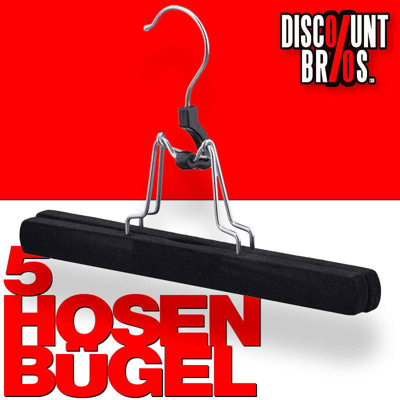 Metall Hosenspanner HOSENBÜGEL Rockbügel Kleiderbügel Lotusholz SAMT 5er-Set