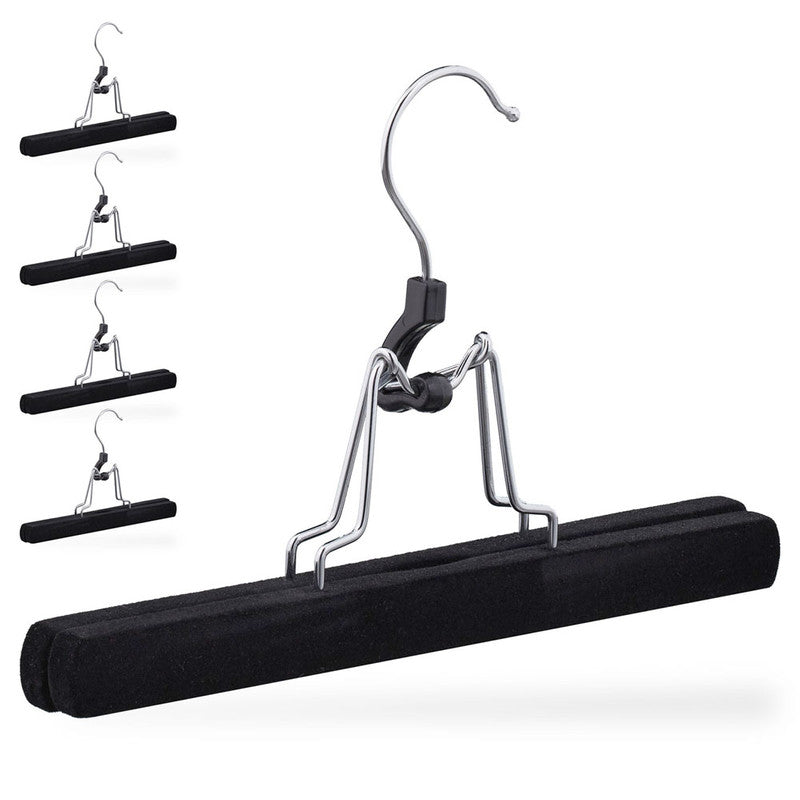 Metall Hosenspanner HOSENBÜGEL Rockbügel Kleiderbügel Lotusholz SAMT 5er-Set