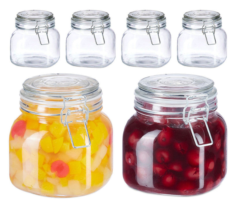6er-Set 750ml EINMACHGLÄSER Einmachglas Glas mit Bügelverschluss
