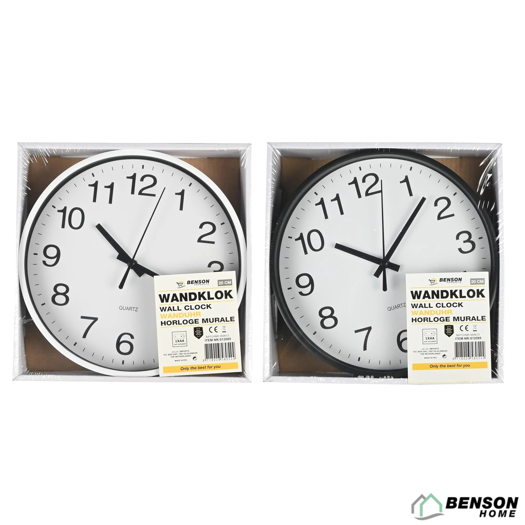 Wanduhr UHR in Schwarz oder Weiss Ø20cm