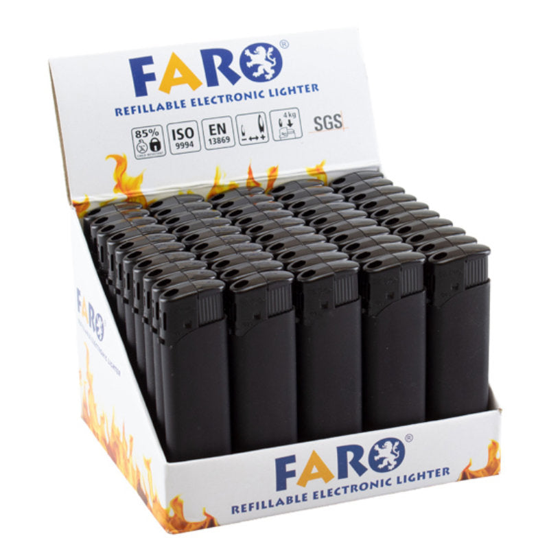 FARO Elektronik FEUERZEUG Mattschwarz + Schwarz nachfüllbar