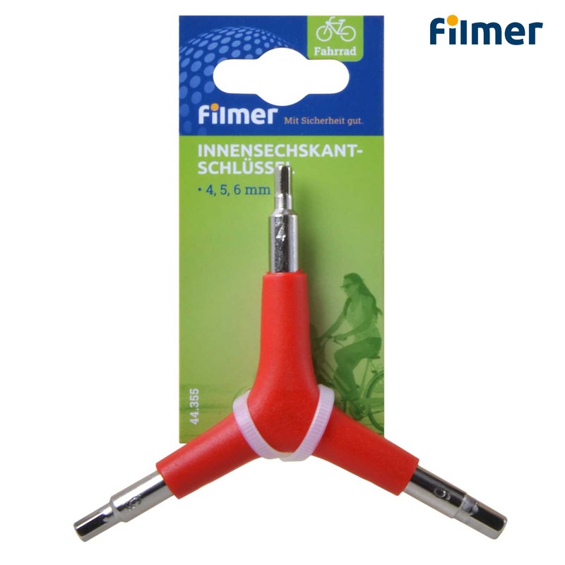3er-Stern Innensechskantschlüssel INBUS Dreiarm-Inbusschlüssel von Filmer 4/5/6mm