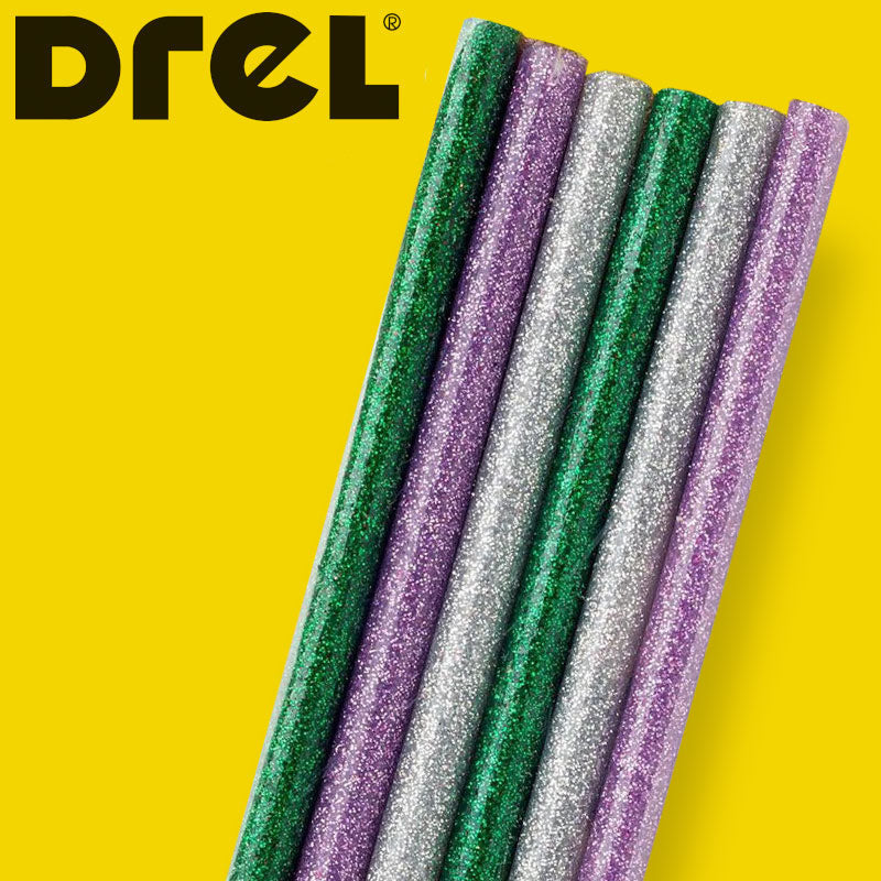 12 Stück Klebesticks Heisskleber HEISSLEIM GLITZER für Heissleimpistole Ø7,4mm L100mm