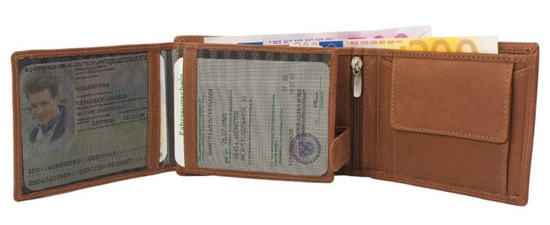 Brieftasche PORTEMONNAIE Geldbörse aus Nappa-Leder Echtleder NATUR Brieftasche PORTEMONNAIE Geldbörse aus Nappa-Leder Echtleder